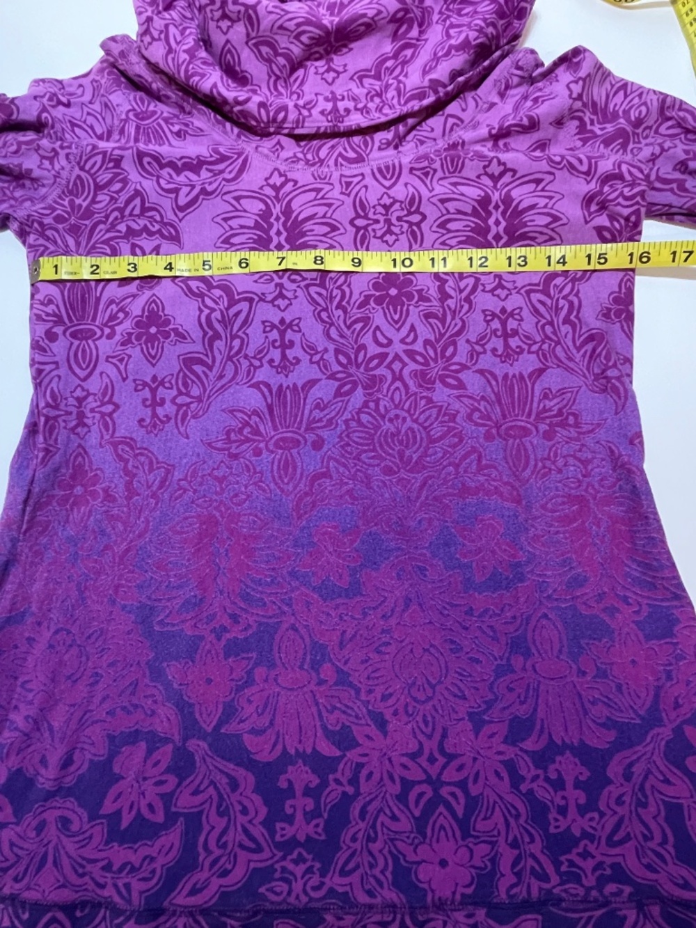 Athleta Purple Floral Long Sleeve Top Size M - Picture 10 of 12